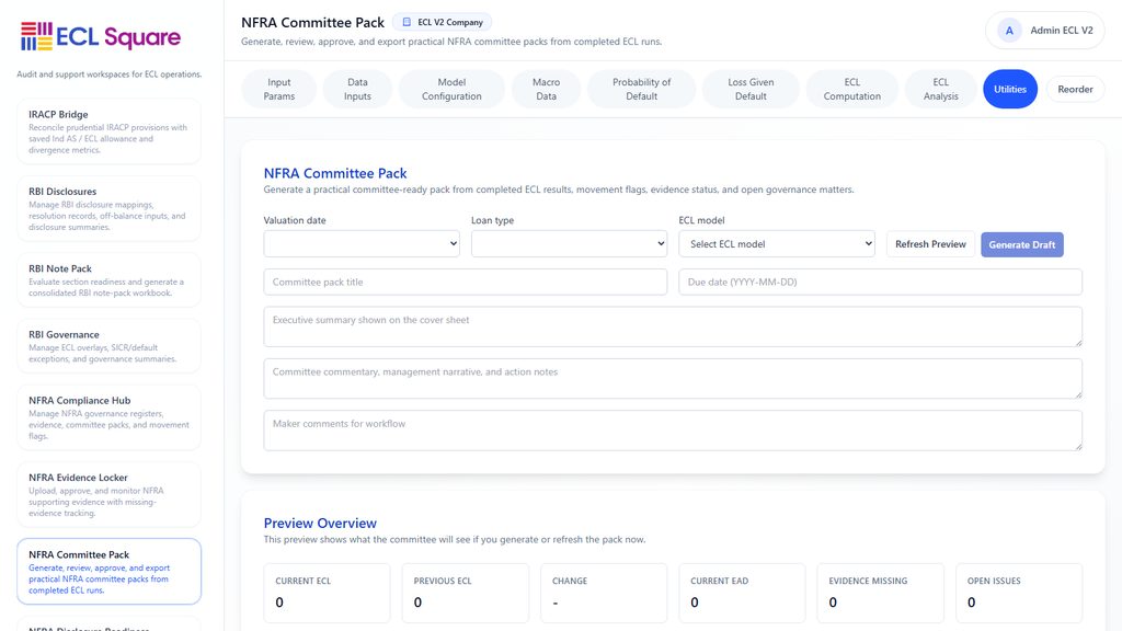 Sample ECL committee pack preview